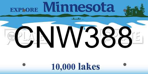 CNW388 Minnesota License Plate