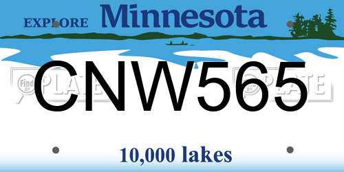 CNW565 Minnesota License Plate