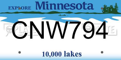 CNW794 Minnesota License Plate