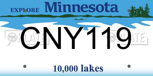 CNY119 Minnesota License Plate