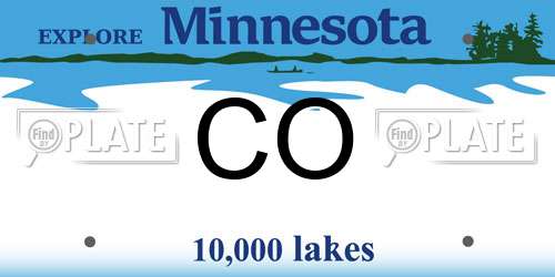 CO Minnesota License Plate
