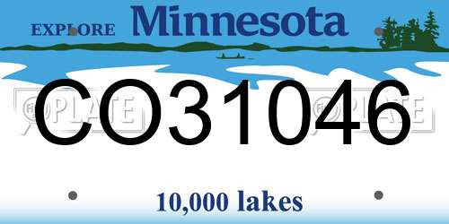 CO31046 Minnesota License Plate
