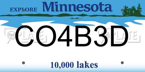 CO4B3D Minnesota License Plate