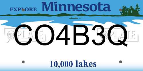 CO4B3Q Minnesota License Plate