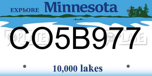 CO5B977 Minnesota License Plate