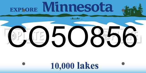 CO5O856 Minnesota License Plate