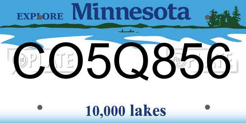 CO5Q856 Minnesota License Plate