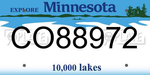 CO88972 Minnesota License Plate