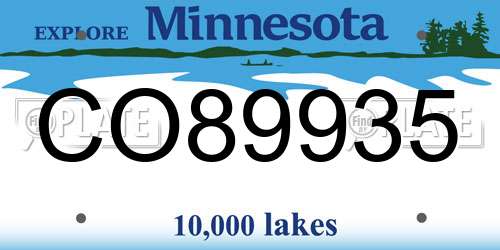 CO89935 Minnesota License Plate