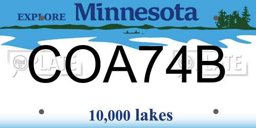COA74B Minnesota License Plate