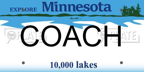 COACH Minnesota License Plate