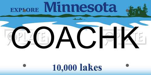 COACHK Minnesota License Plate
