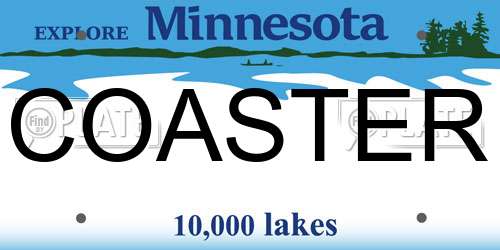 COASTER Minnesota License Plate