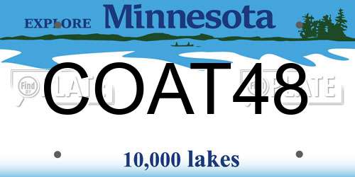 COAT48 Minnesota License Plate