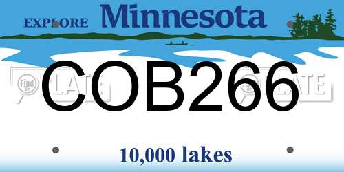COB266 Minnesota License Plate