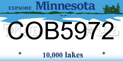 COB5972 Minnesota License Plate