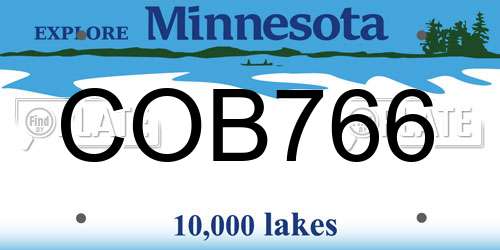 COB766 Minnesota License Plate