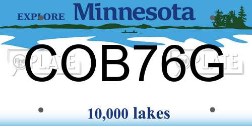 COB76G Minnesota License Plate