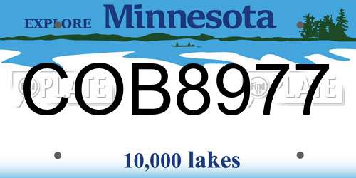 COB8977 Minnesota License Plate