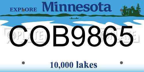COB9865 Minnesota License Plate