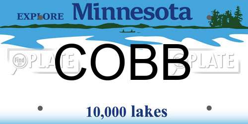 COBB Minnesota License Plate