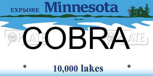 COBRA Minnesota License Plate