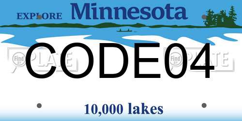 CODE04 Minnesota License Plate