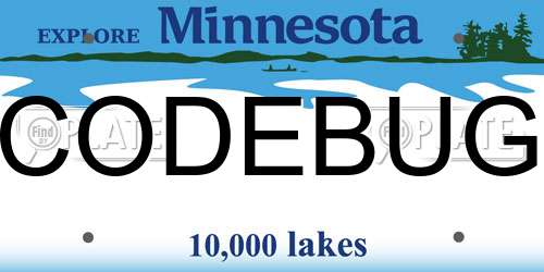 CODEBUG Minnesota License Plate