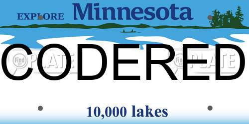 CODERED Minnesota License Plate