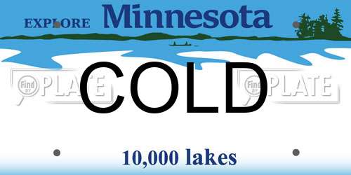 COLD Minnesota License Plate