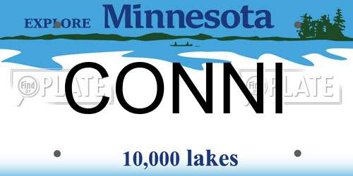 CONNI Minnesota License Plate