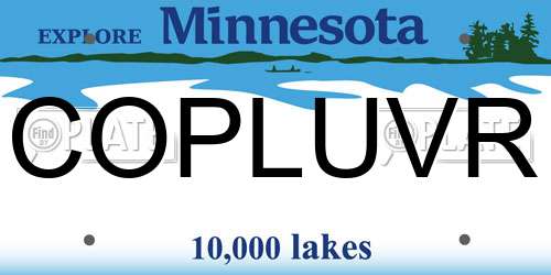 COPLUVR Minnesota License Plate