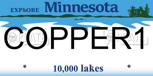 COPPER1 Minnesota License Plate