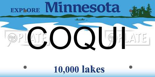 COQUI Minnesota License Plate