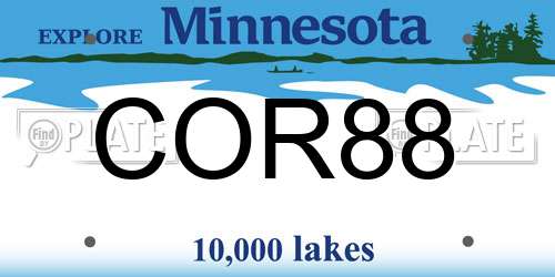 COR88 Minnesota License Plate