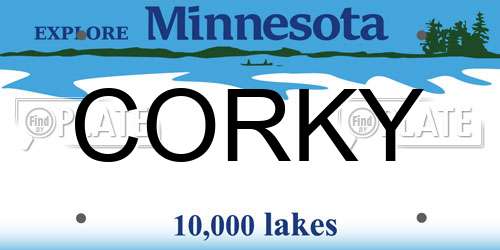 CORKY Minnesota License Plate