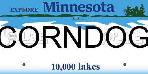 CORNDOG Minnesota License Plate