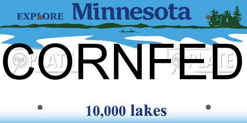 CORNFED Minnesota License Plate