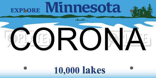 CORONA Minnesota License Plate
