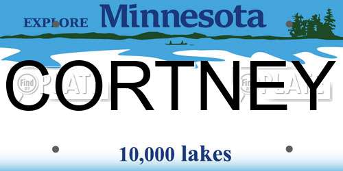 CORTNEY Minnesota License Plate