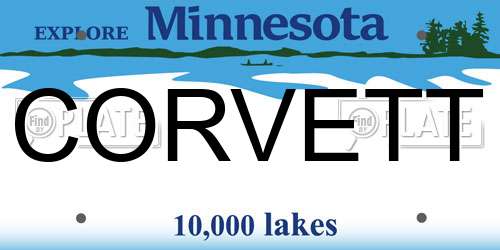 CORVETT Minnesota License Plate