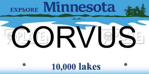 CORVUS Minnesota License Plate