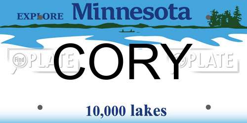 CORY Minnesota License Plate