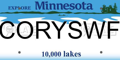 CORYSWF Minnesota License Plate