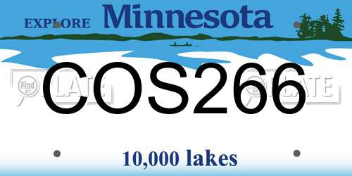 COS266 Minnesota License Plate