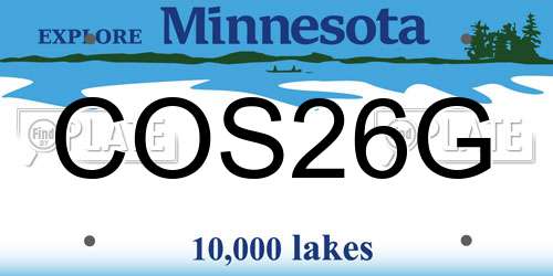 COS26G Minnesota License Plate