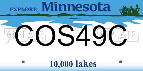 COS49C Minnesota License Plate