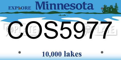 COS5977 Minnesota License Plate