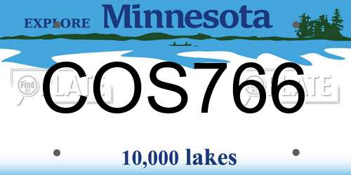 COS766 Minnesota License Plate