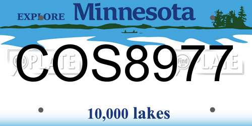 COS8977 Minnesota License Plate